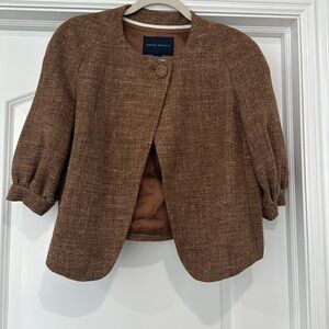 Banana Republic Brown Textured Cropped Blazer